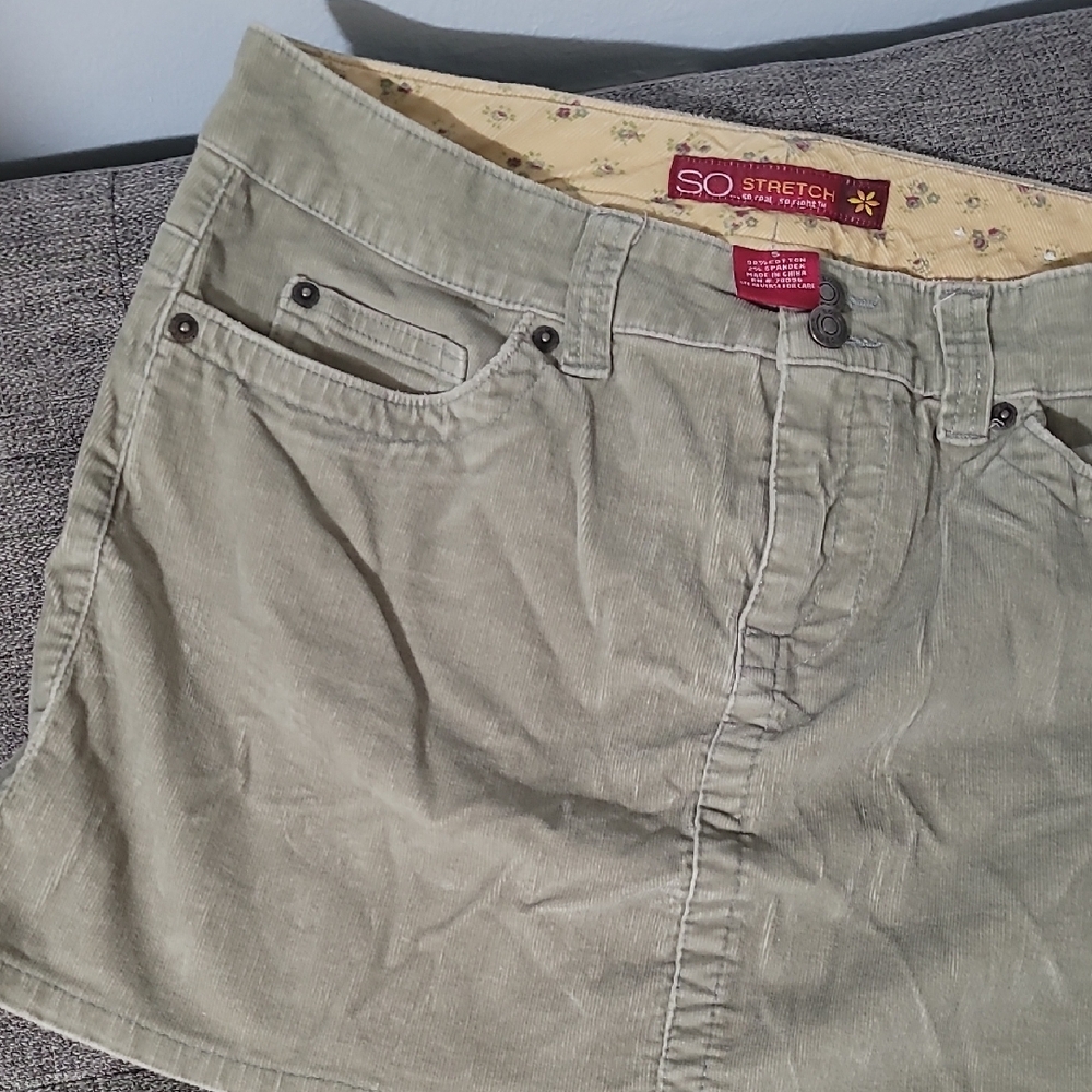 SO Stretch Khaki Mini Skirt